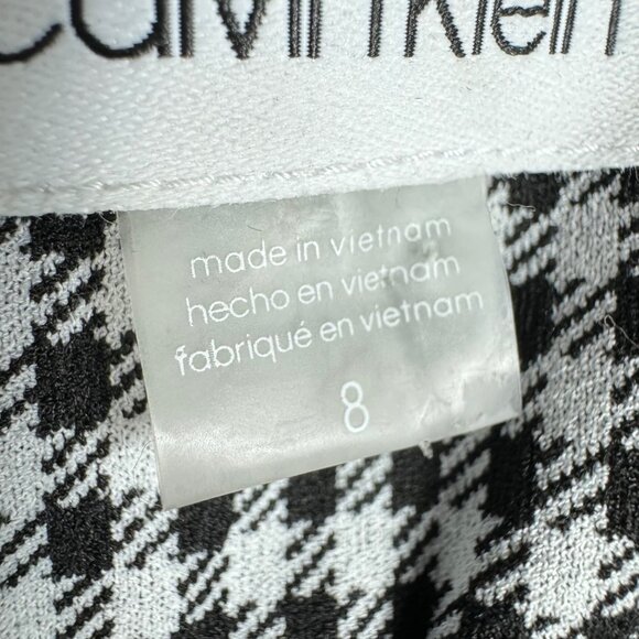 Calvin Klein Womens Houndstooth Mermaid Pencil Midi Dress Size 8 - Picture 9 of 12